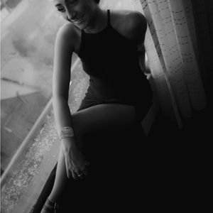 Long Formal Black Dress Halter w/ Leg Slit Sz 1/2 NWT